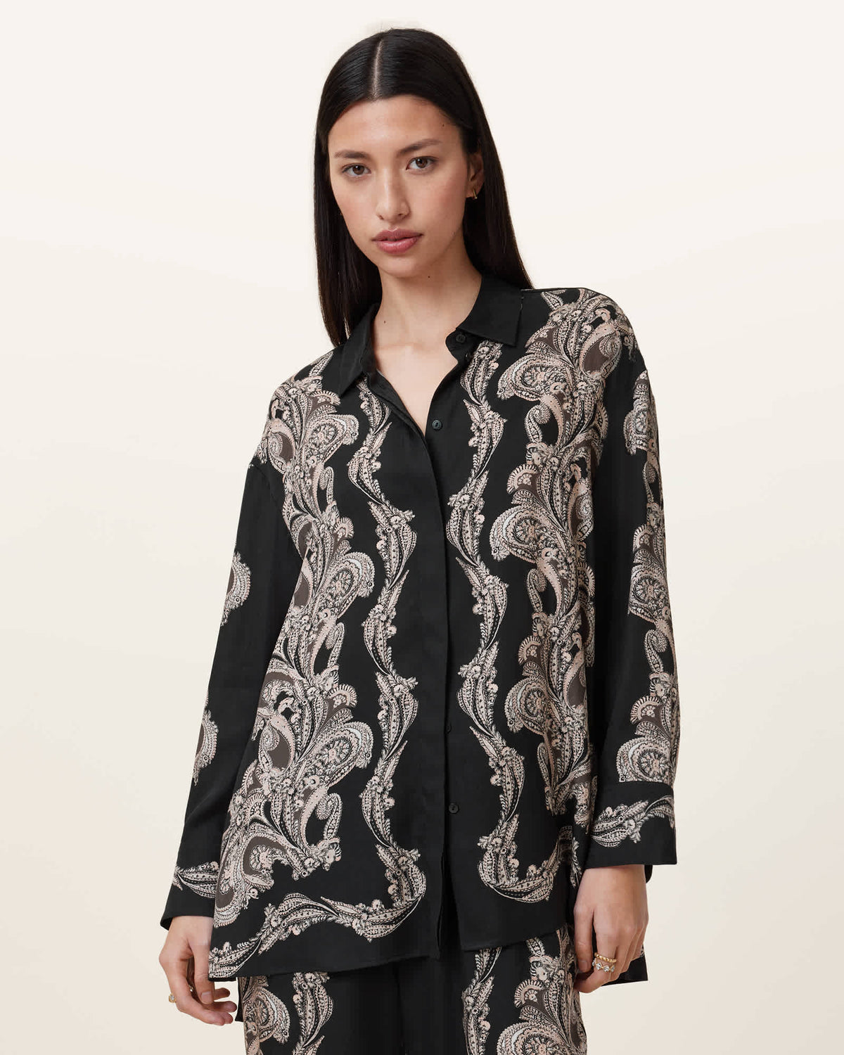 Bernie Printed Relaxed Fit Shirt LITA BLACK