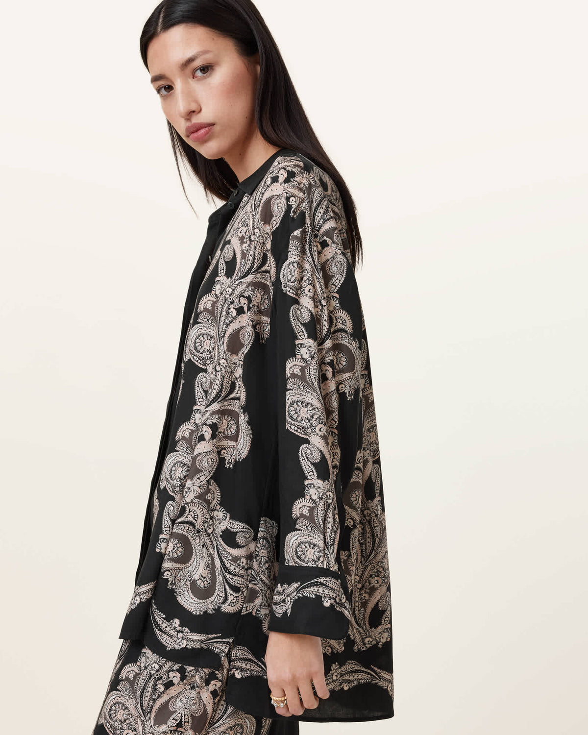 Bernie Printed Relaxed Fit Shirt LITA BLACK