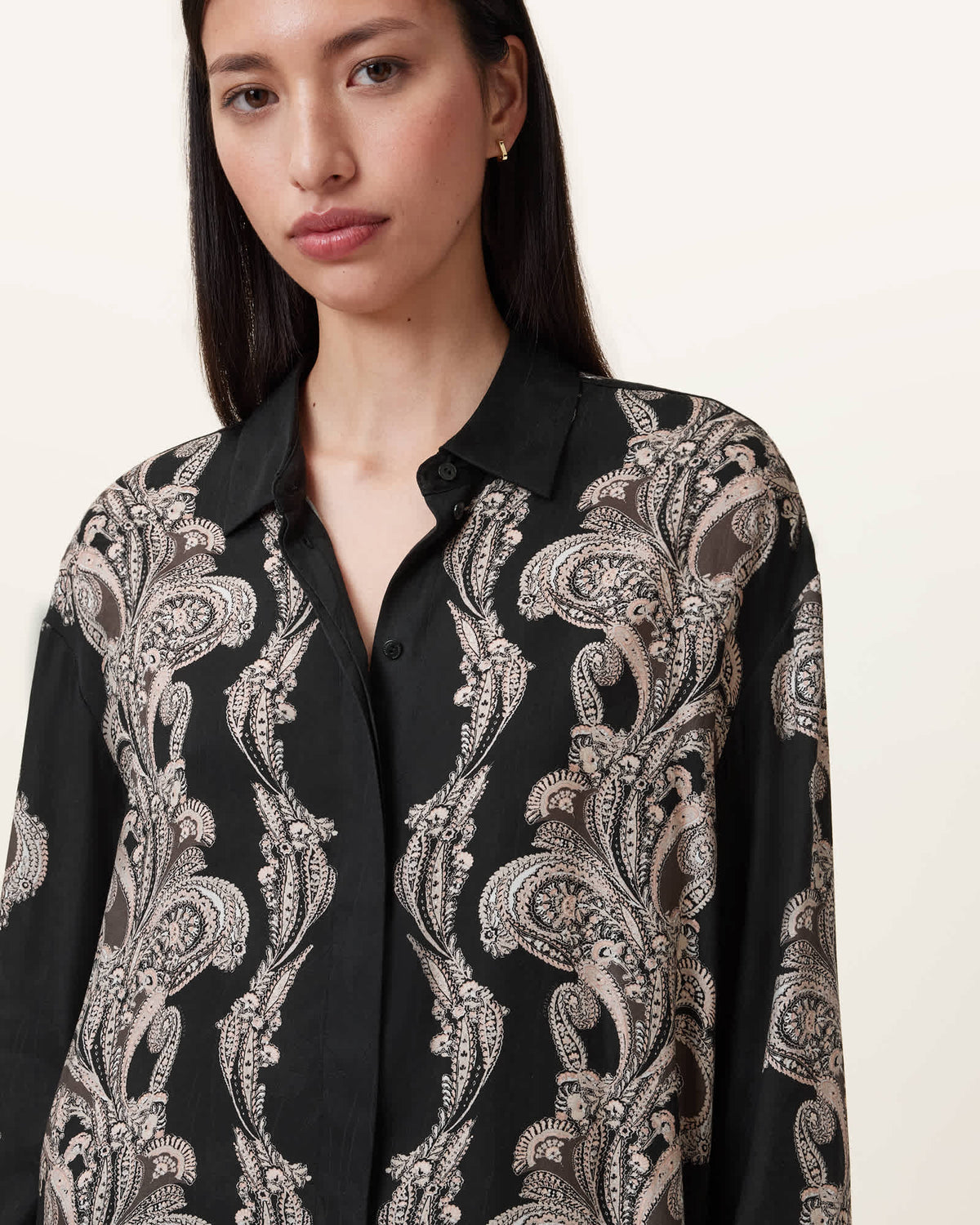 Bernie Printed Relaxed Fit Shirt LITA BLACK