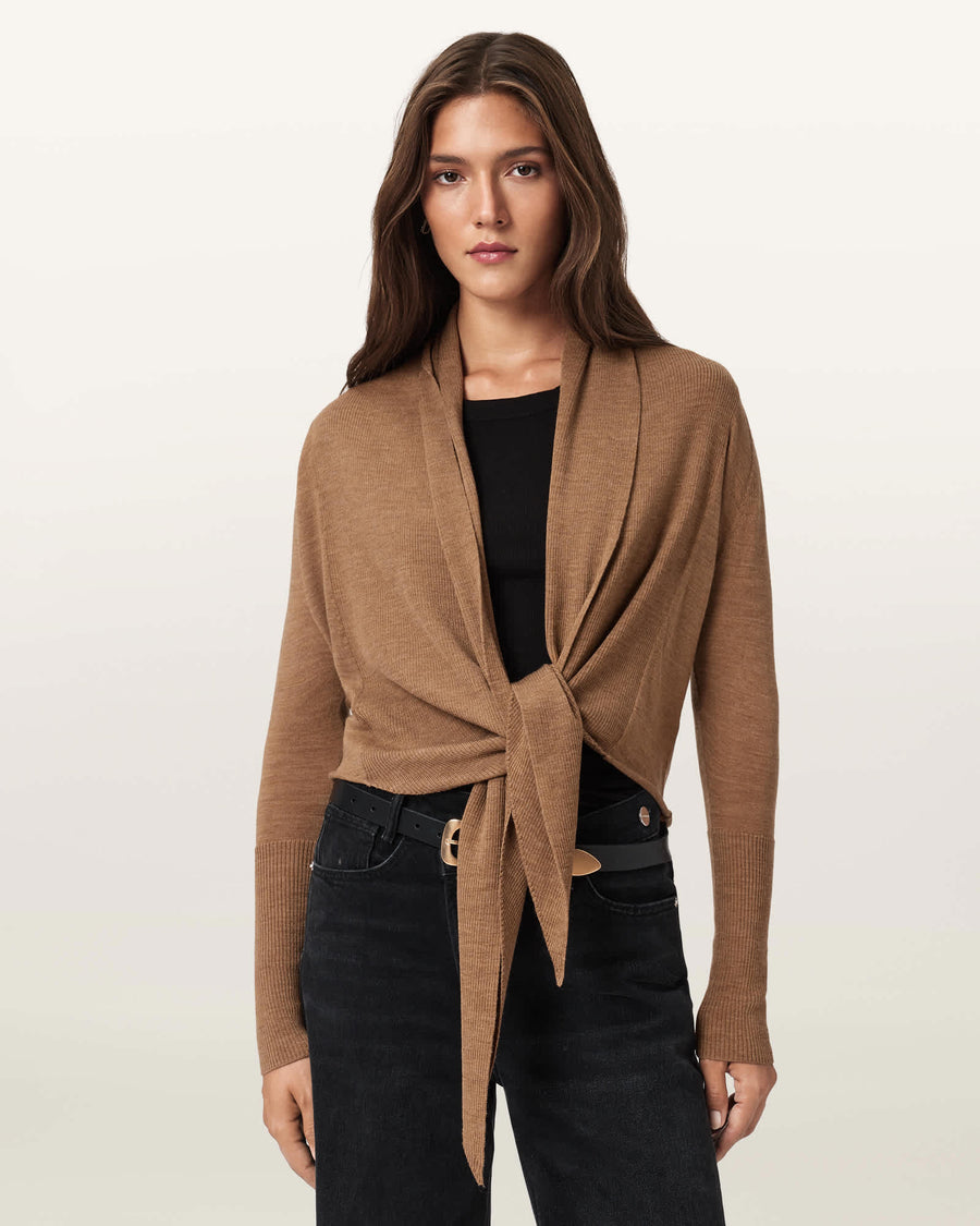 Wasson Pirate Merino Wool Cardigan CAMEL BROWN