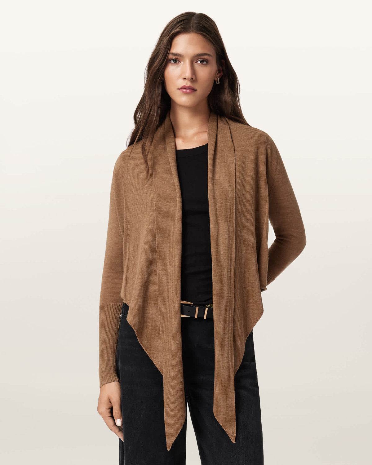 Wasson Pirate Merino Wool Cardigan CAMEL BROWN