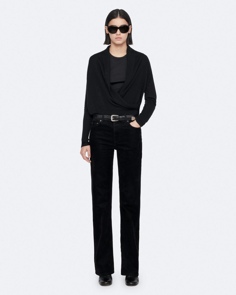 Wasson Pirate Merino Wool Cardigan Black
