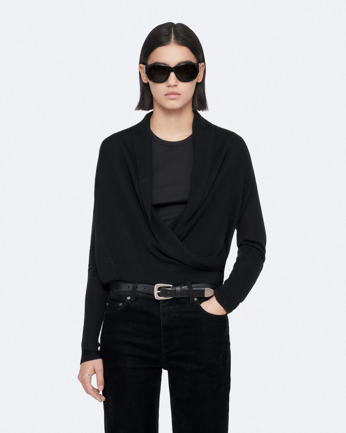 Wasson Pirate Merino Wool Cardigan Black