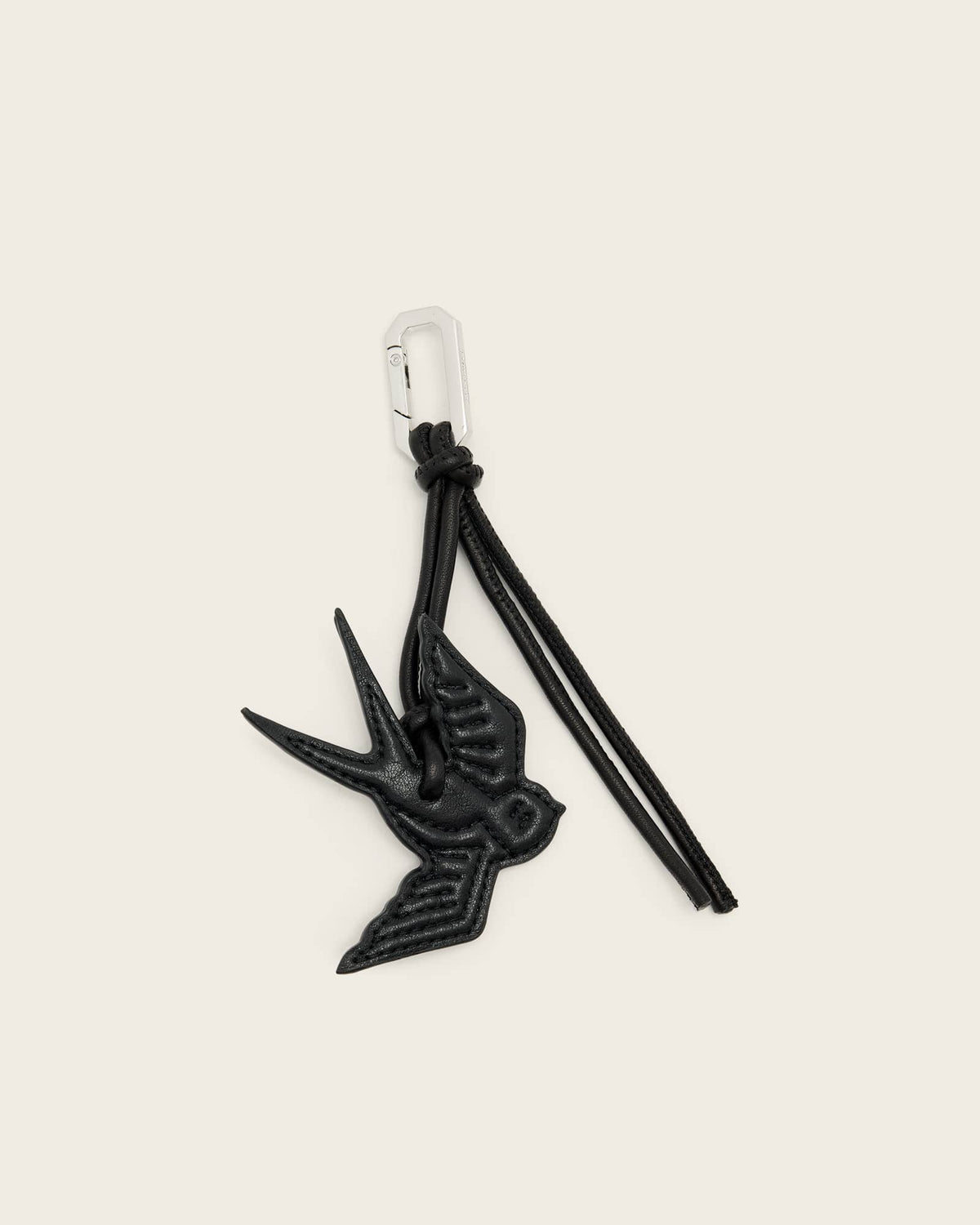 Swallow Leather Keyring Black