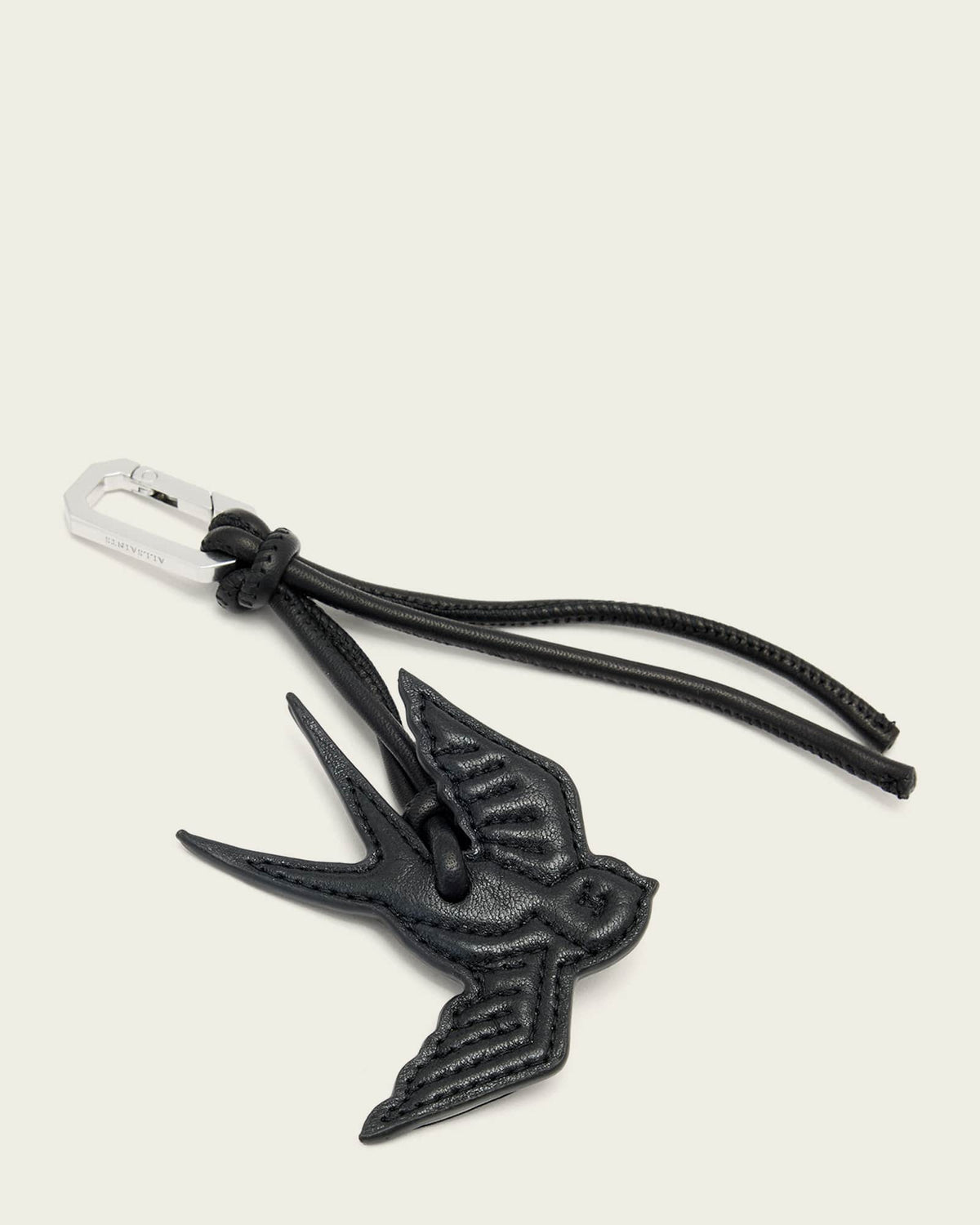 Swallow Leather Keyring Black