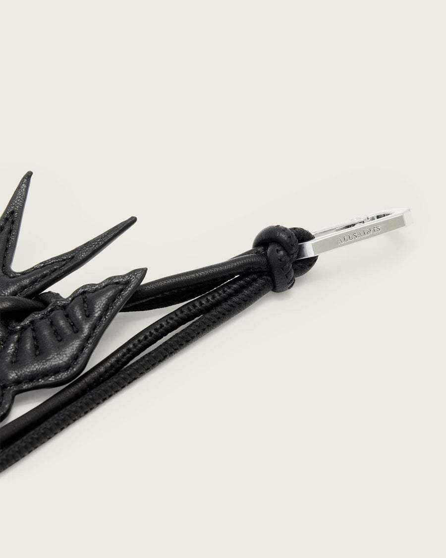Swallow Leather Keyring Black