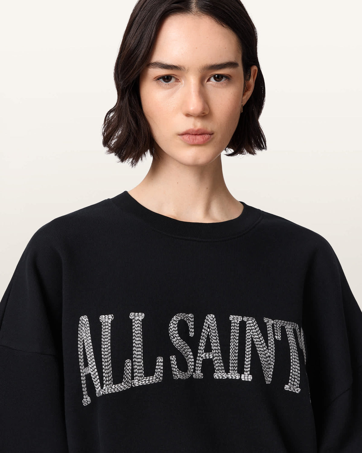Dash Lila Oversized Embroidered Sweatshirt Washed Black