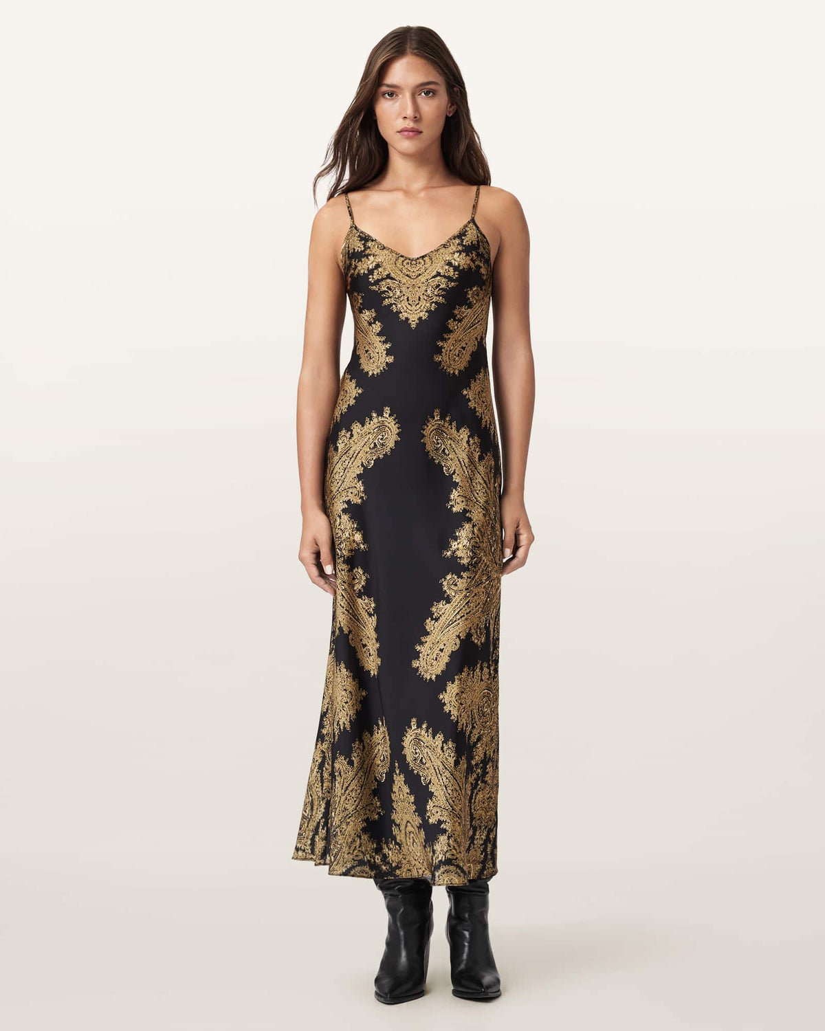 Bryony Paisley Slip Dress ELLA BLACK