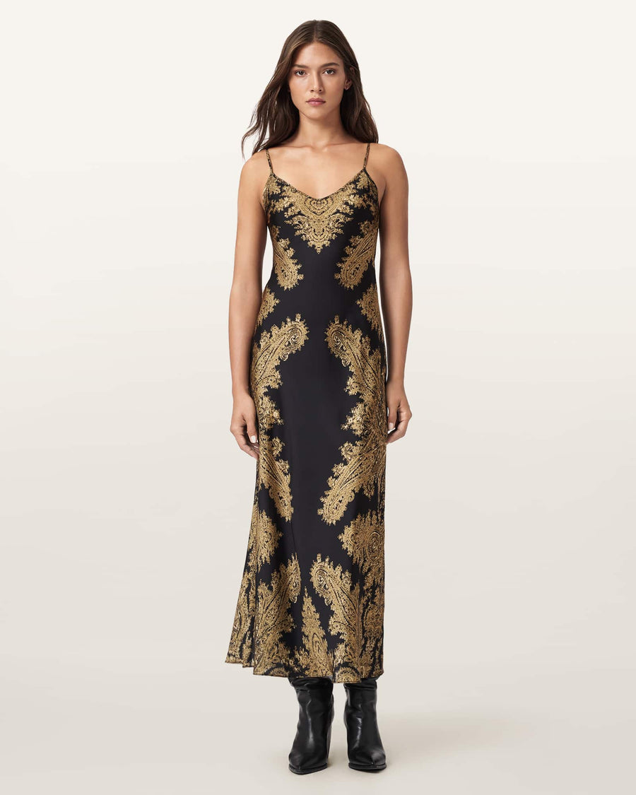 Bryony Paisley Slip Dress ELLA BLACK