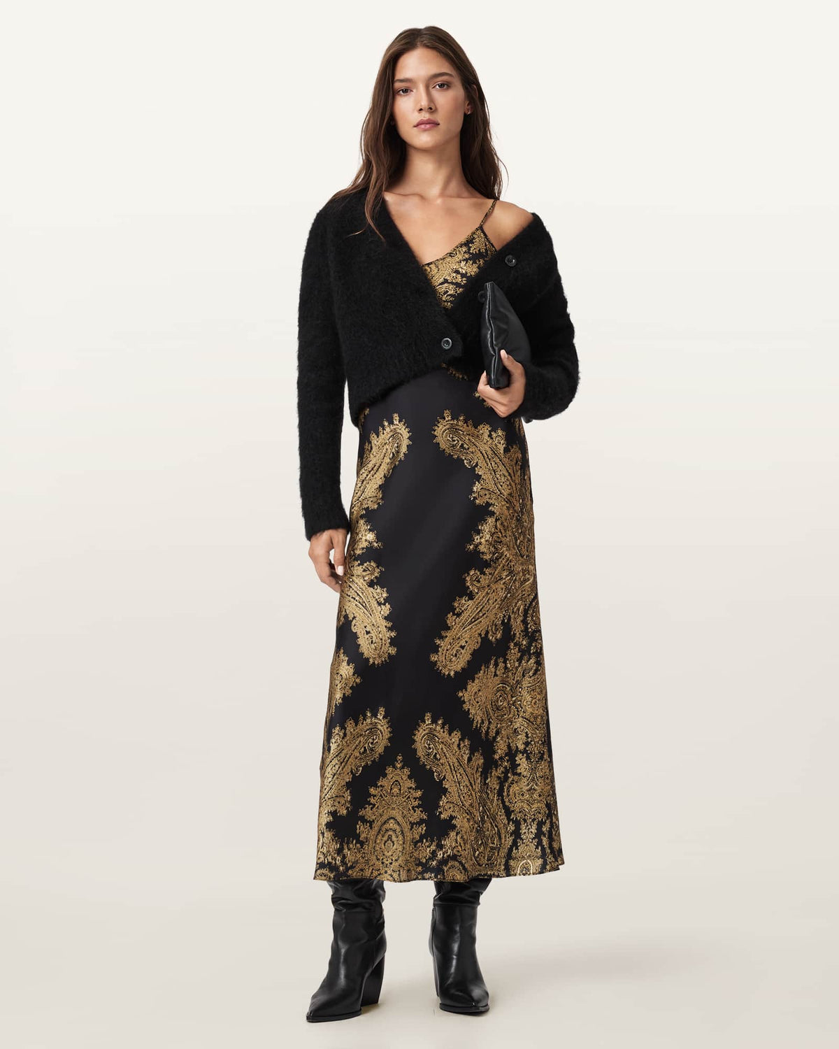 Bryony Paisley Slip Dress ELLA BLACK