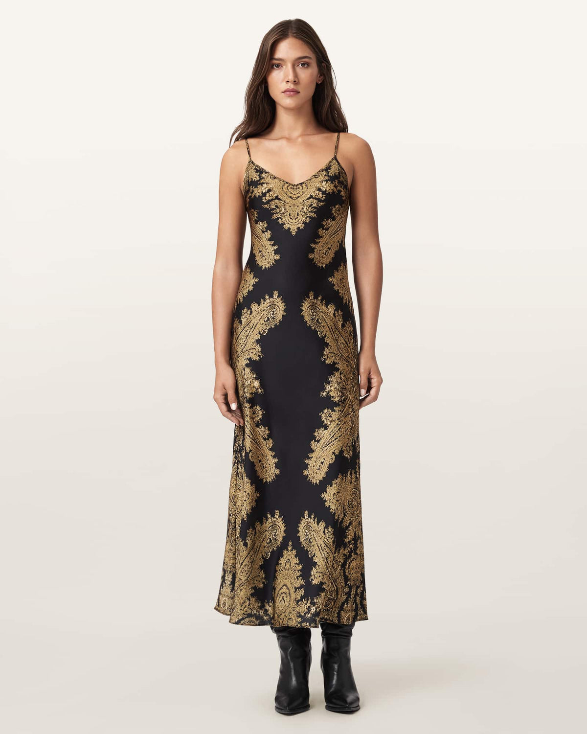 Bryony Paisley Slip Dress ELLA BLACK