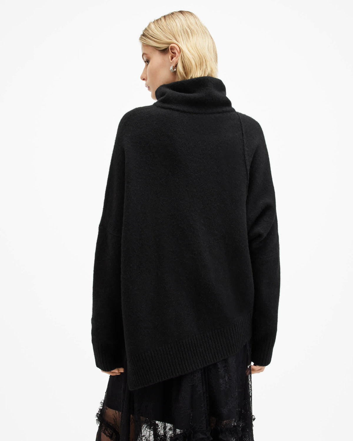 Lock Roll Neck Relaxed Fit Jumper Black