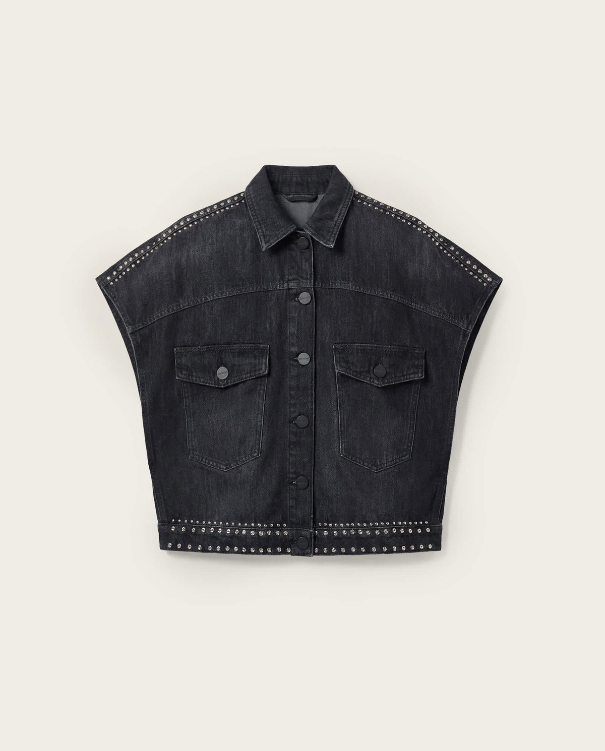 Alba Sleeveless Denim Shirt SHADOW BLACK