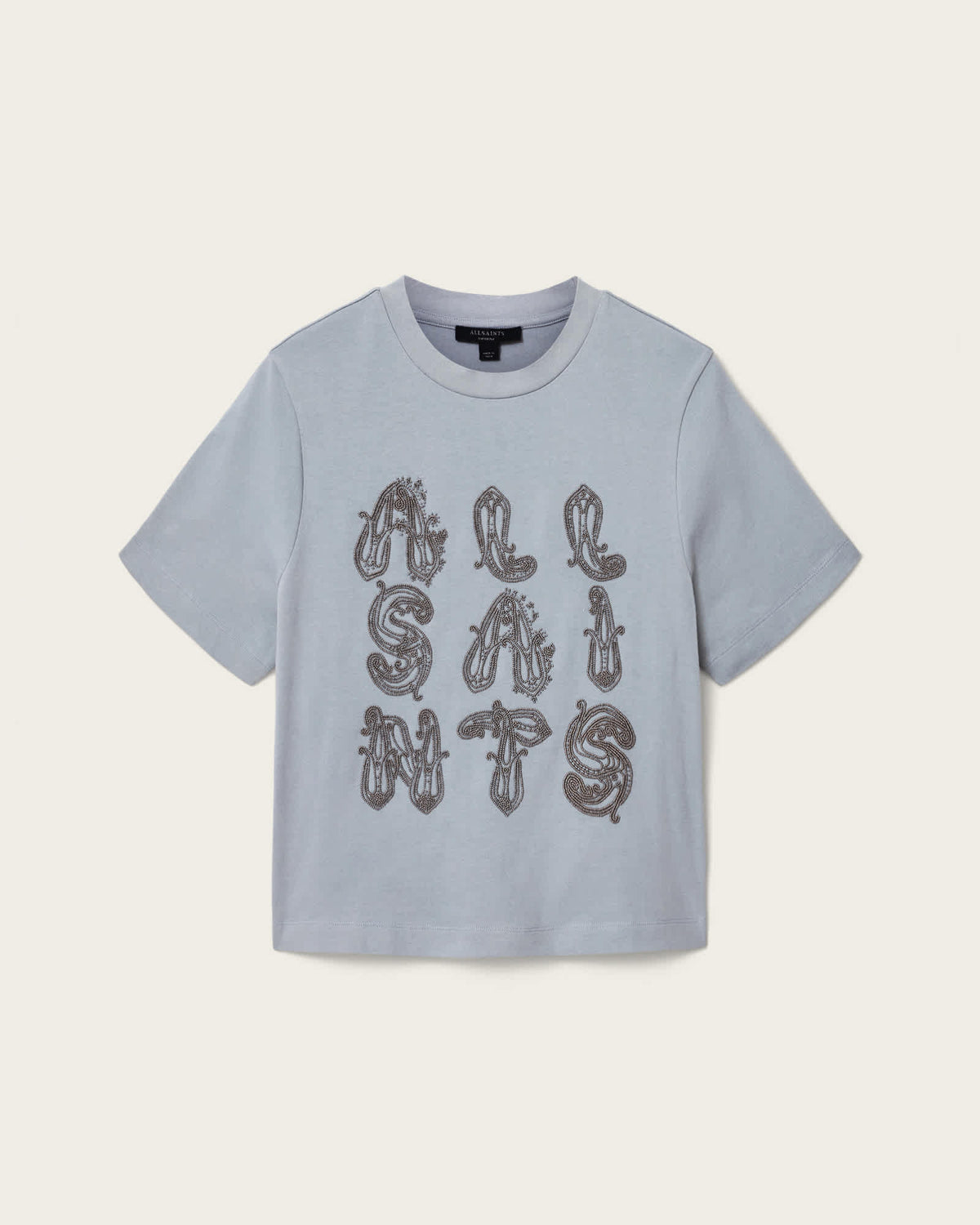 Ella Embroidered Lisa Boxy T-Shirt QUARRY BLUE