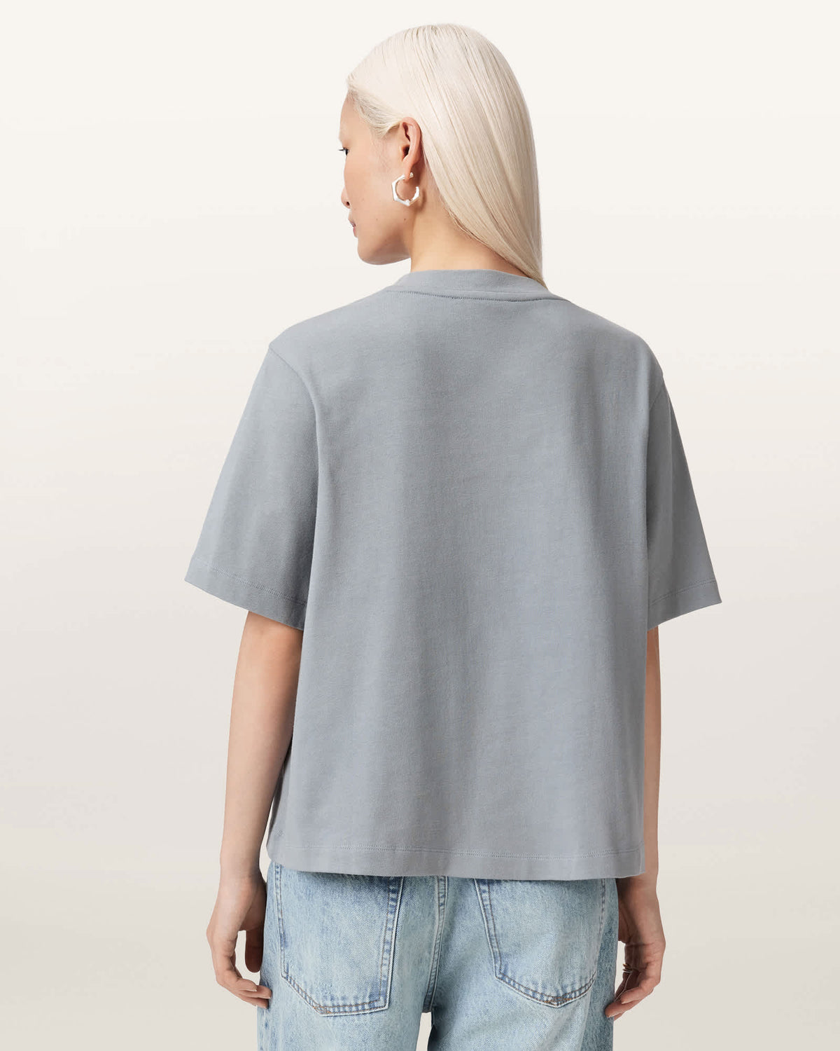 Ella Embroidered Lisa Boxy T-Shirt QUARRY BLUE