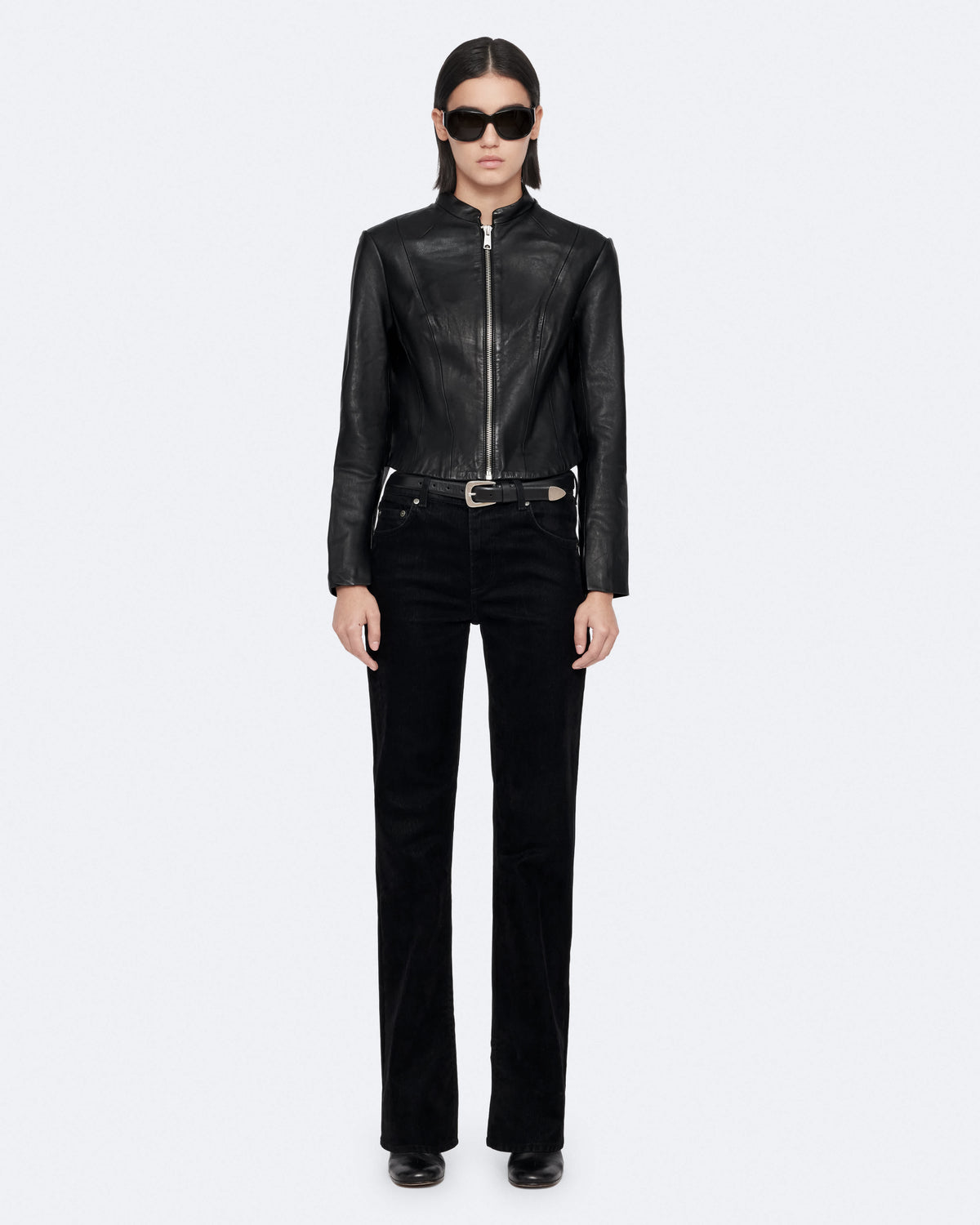 Sadler Slim-Fit Leather Jacket Black
