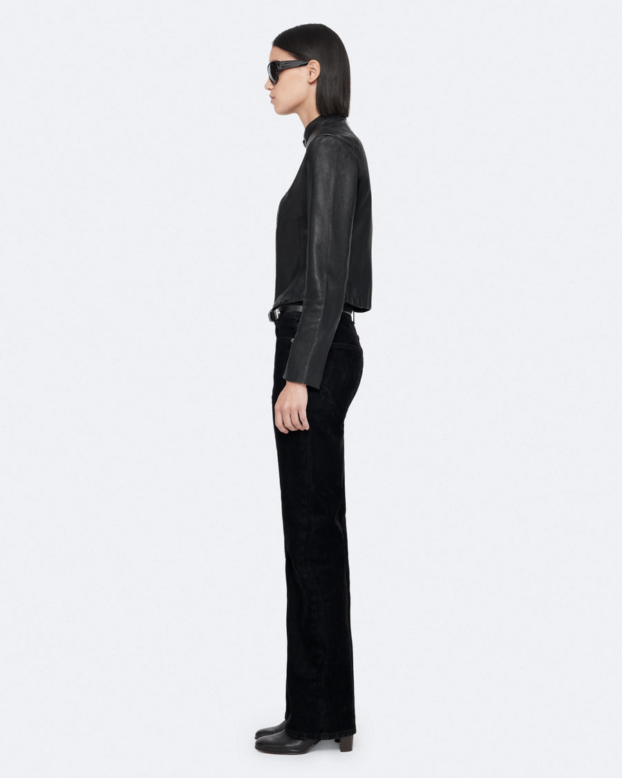 Sadler Slim-Fit Leather Jacket Black