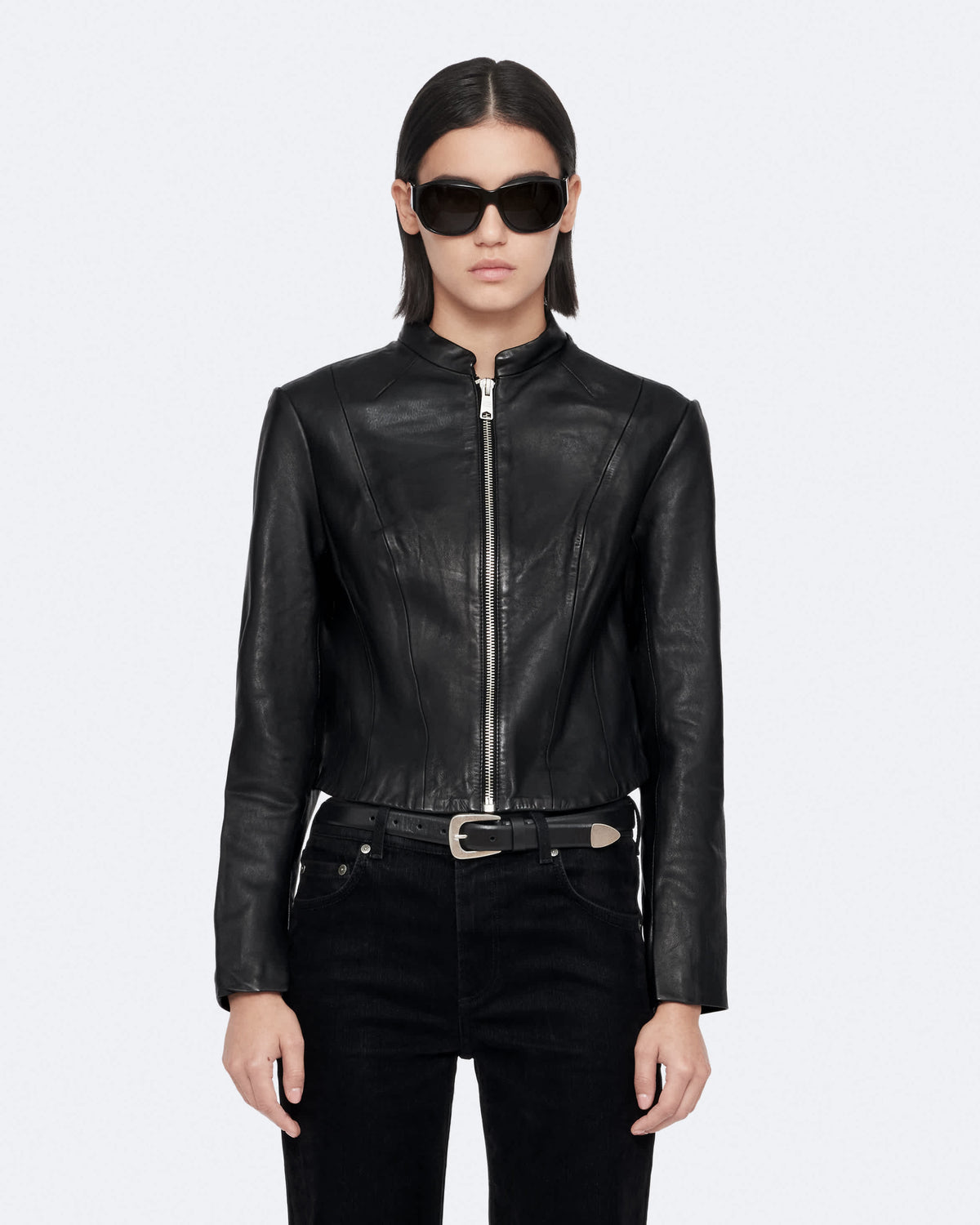 Sadler Slim-Fit Leather Jacket Black