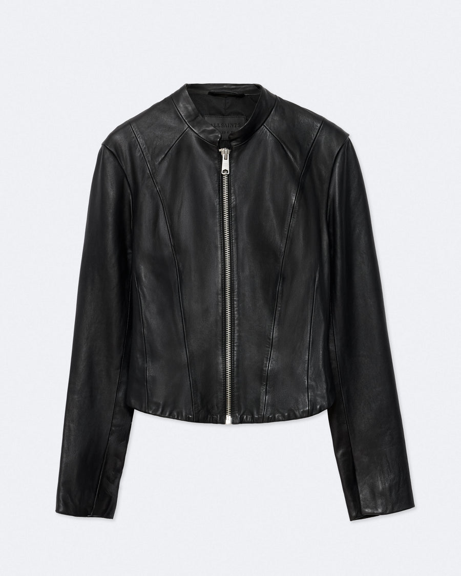 Sadler Slim-Fit Leather Jacket Black