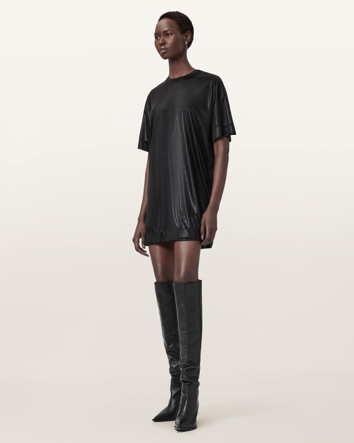 Sparkle Mini T-Shirt Dress Black