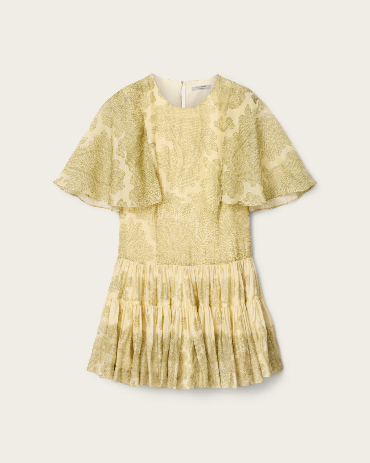Yanna Slim Fit Tiered Mini Dress JOANNE GOLD GREEN