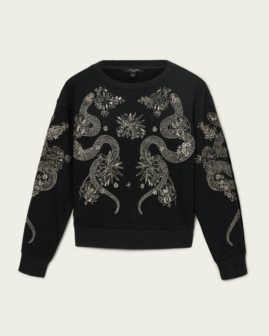 Cecile Embellished Pippa Sweatshirt Black