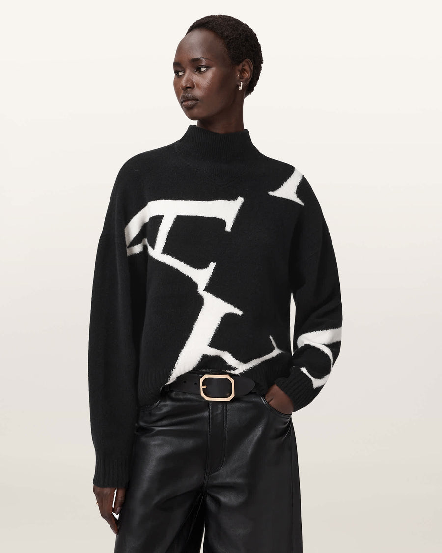 A Star Wool Blend Jumper Black/White