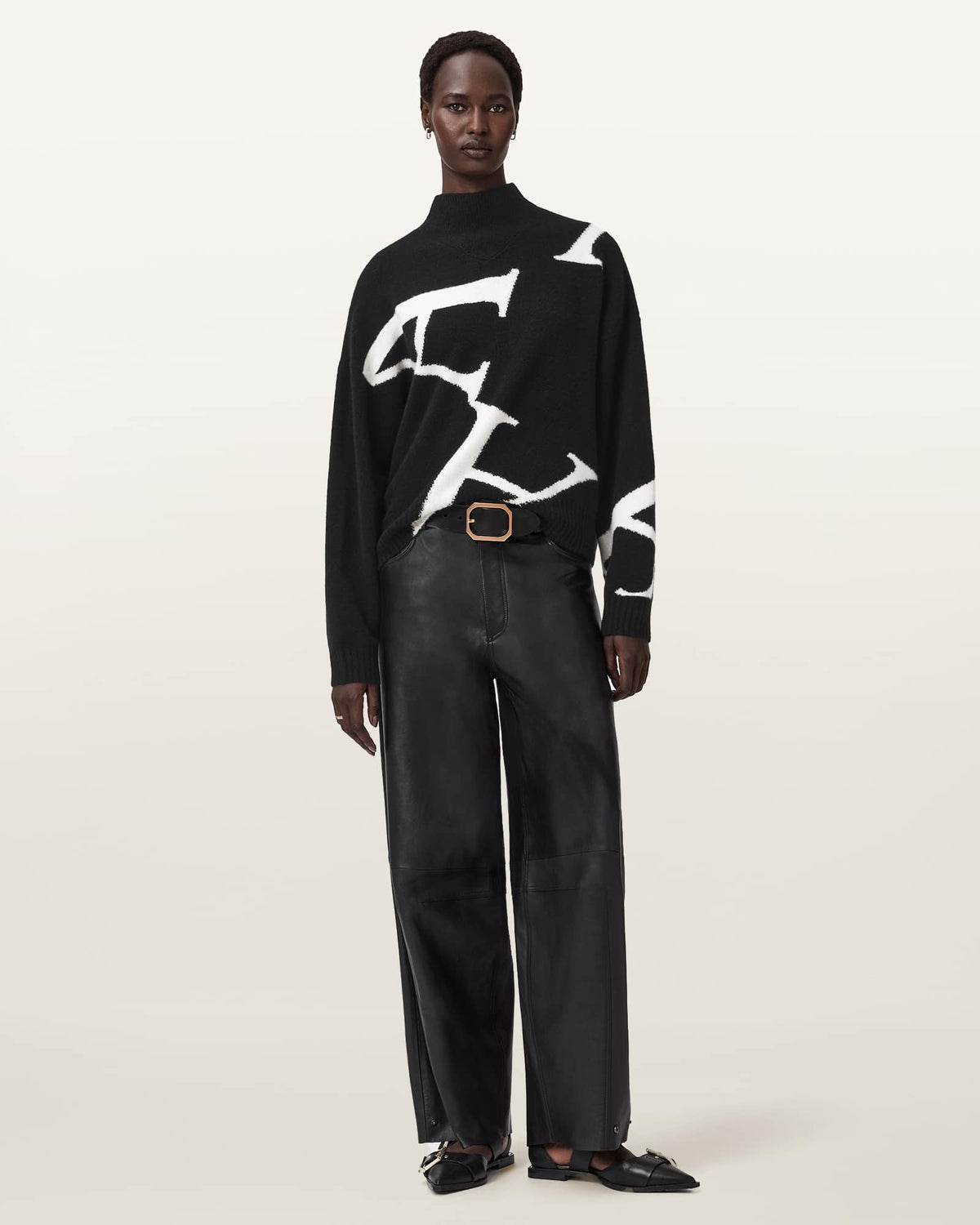 A Star Wool Blend Jumper Black/White