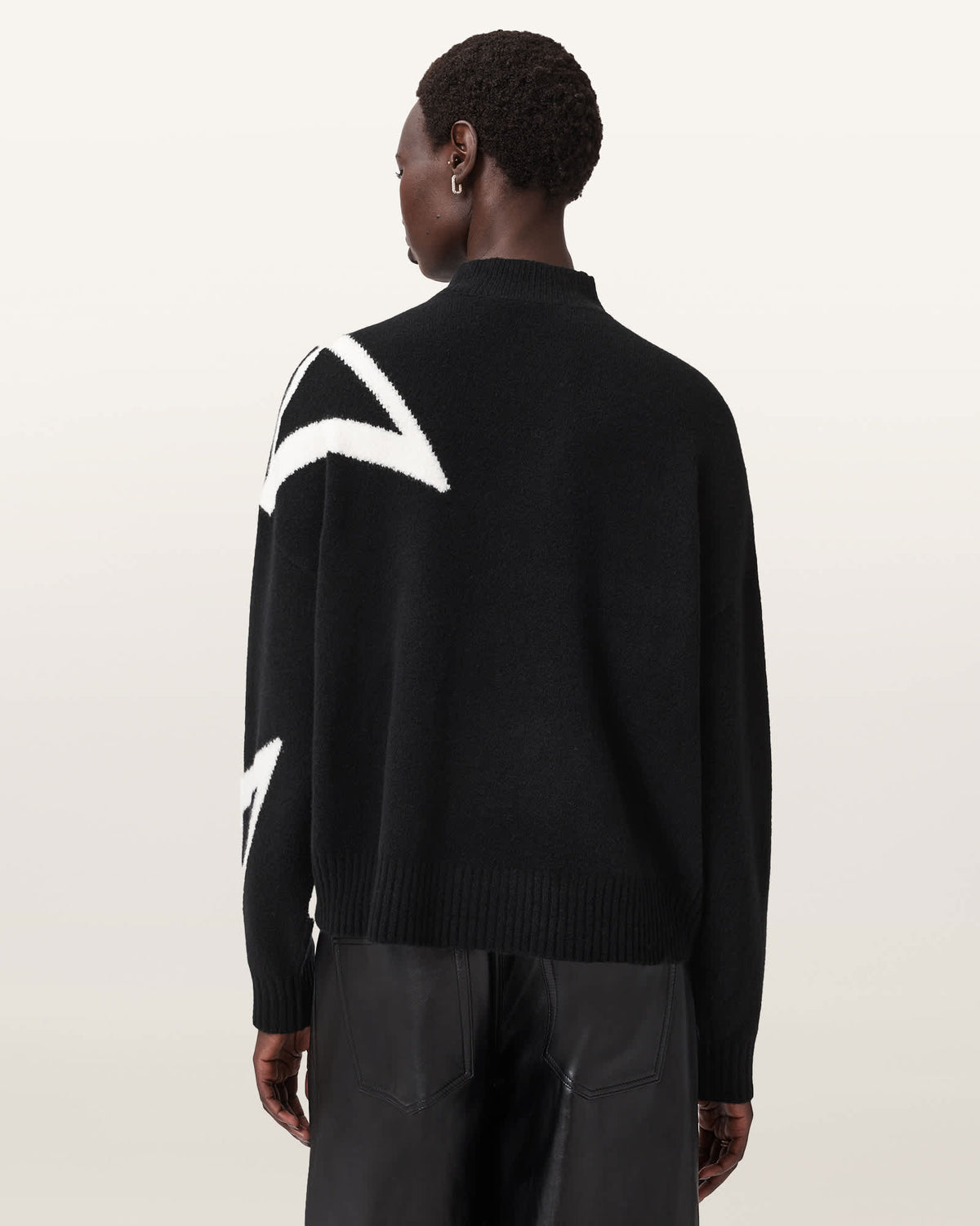 A Star Wool Blend Jumper Black/White
