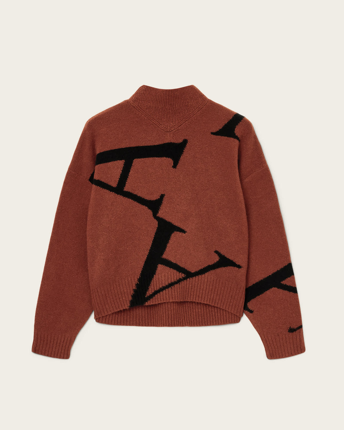 A Star Wool Blend Jumper CHESTNUT BROWN/BLK