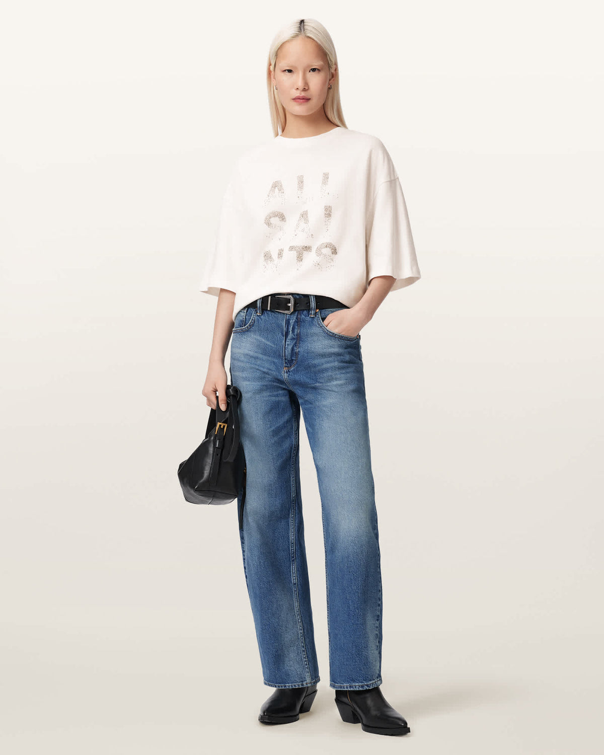 Stacks Amelie Oversized Embellished T-Shirt Optic White