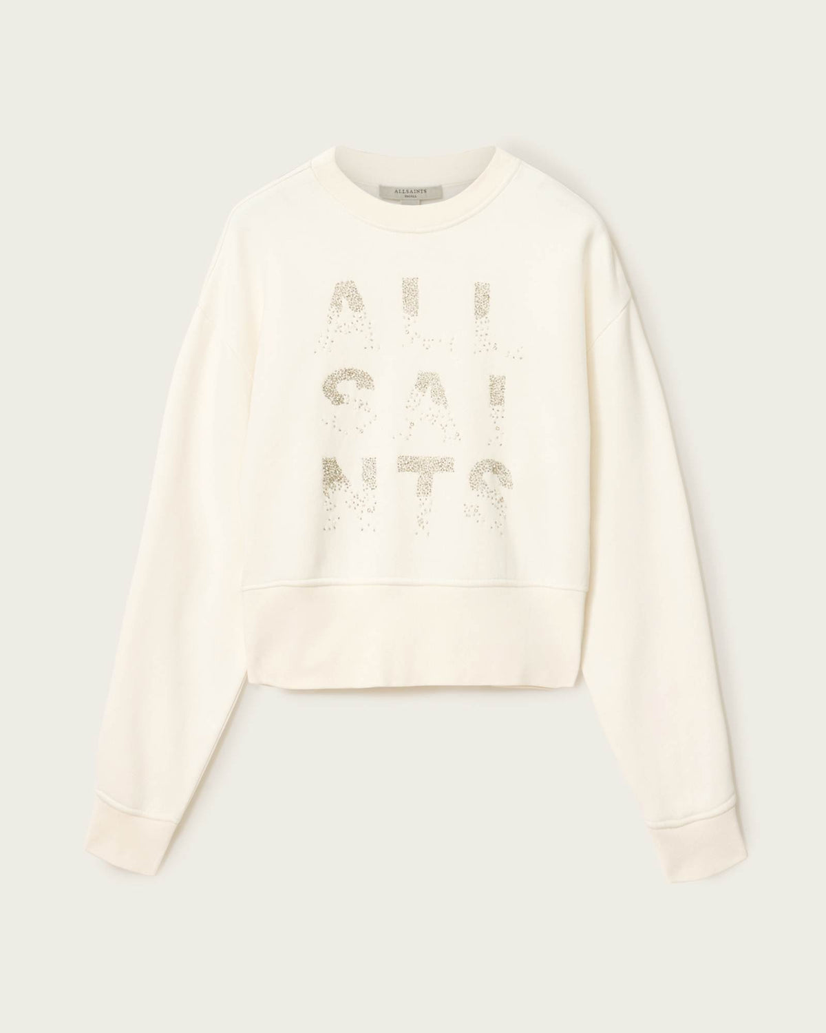 Stacks Separo Embellished Cropped Sweatshirt Optic White
