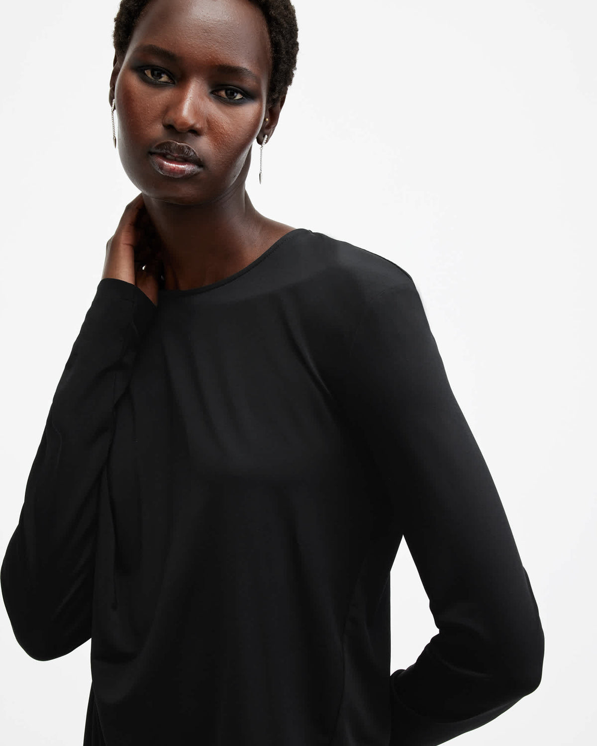 Devin Draped Mini Dress Black