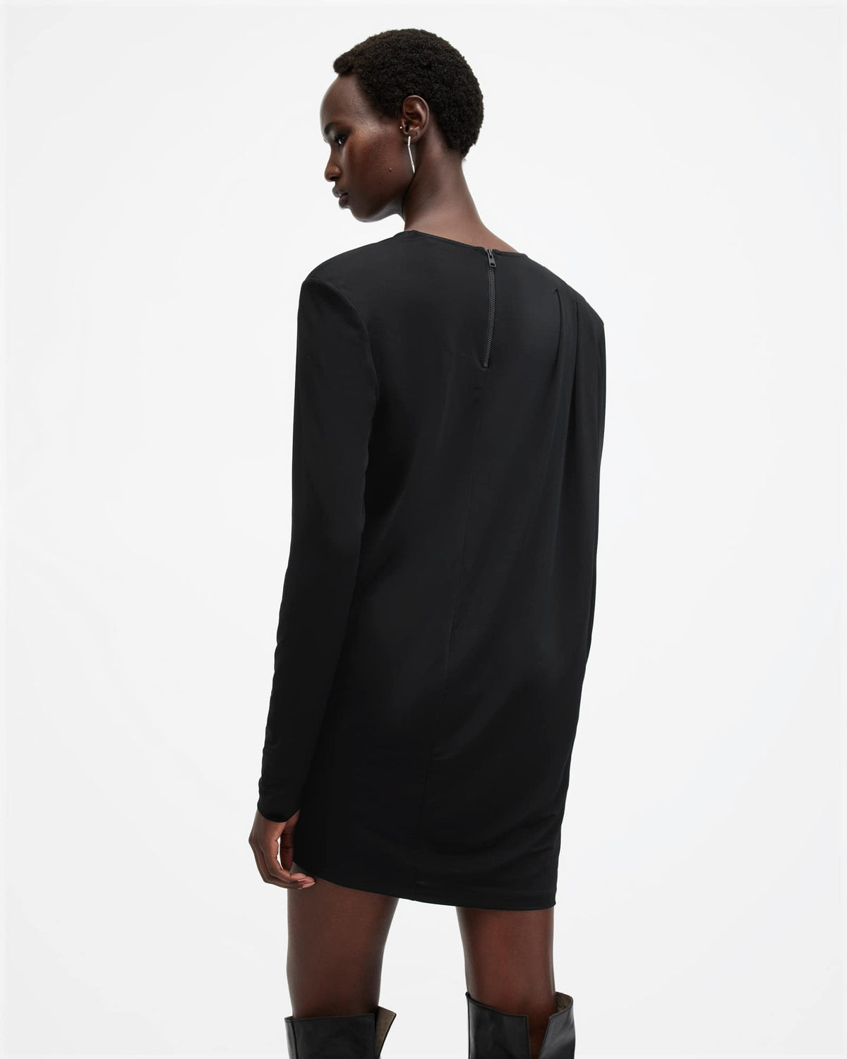 Devin Draped Mini Dress Black