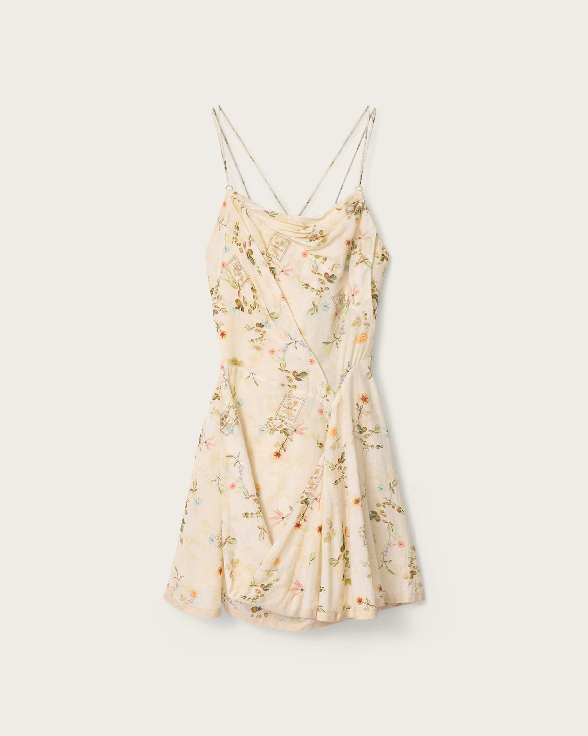 Claire Floral Mini Dress CARMEL OFF WHITE