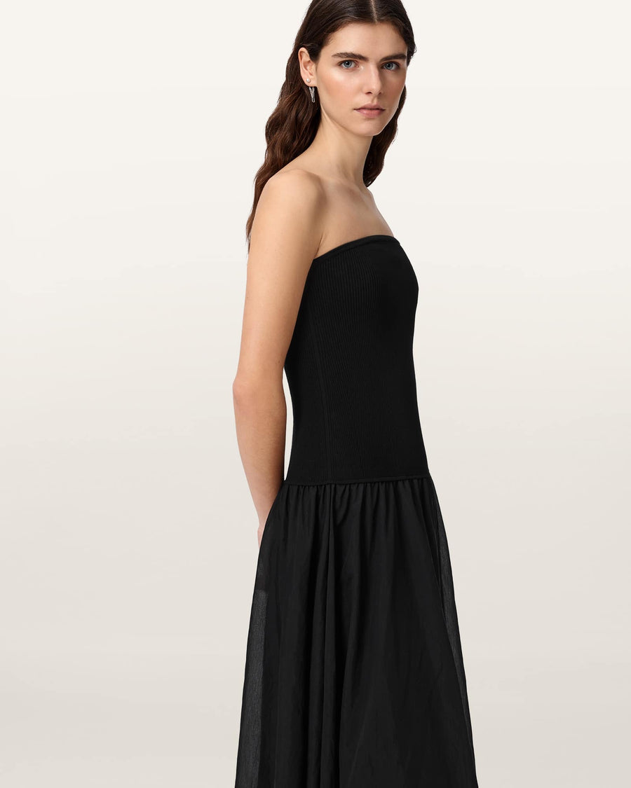 Tegan Bandeau Midi Dress Black