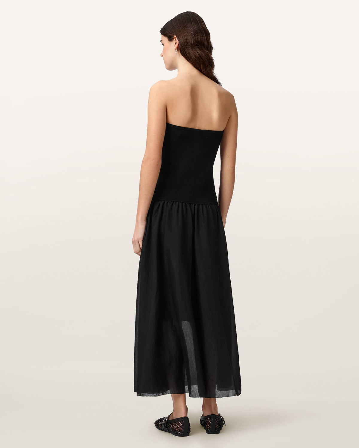 Tegan Bandeau Midi Dress Black