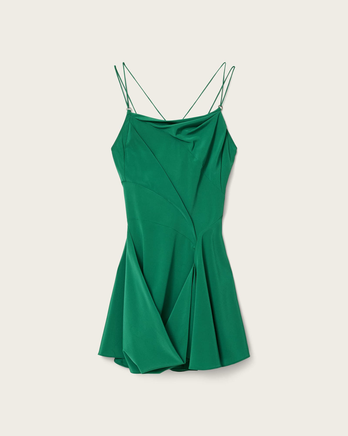 Claire Asymmetrical Draped Mini Dress APPLE GREEN