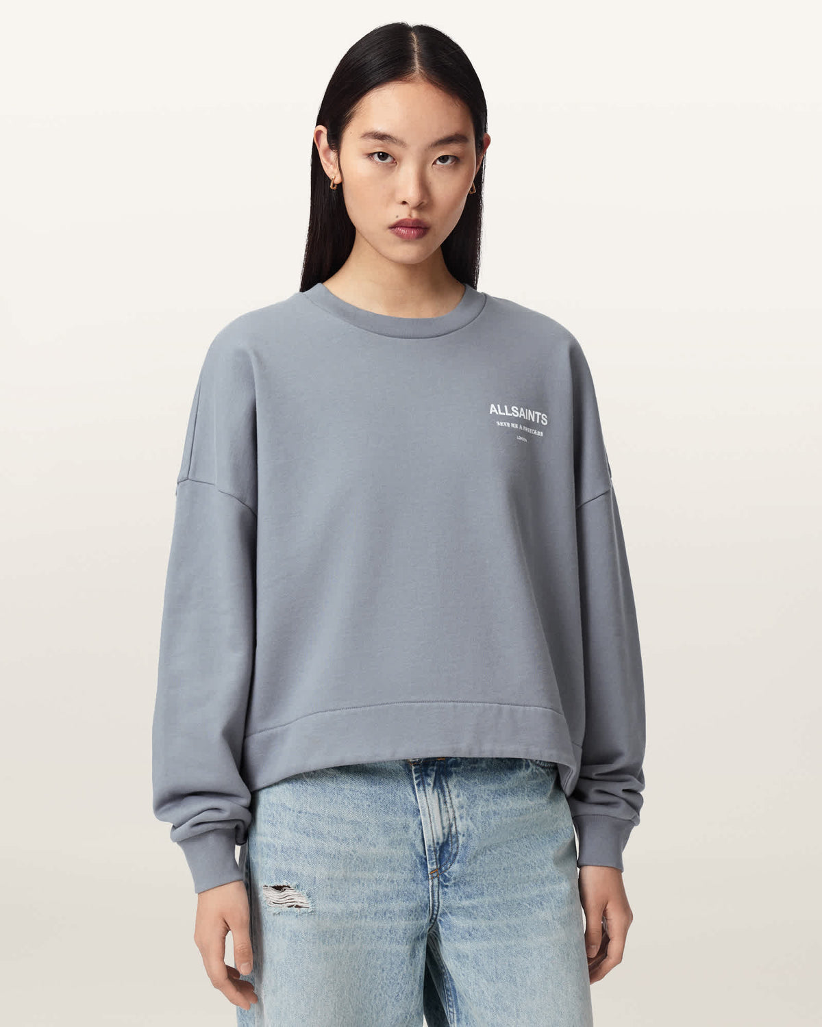 Dreamer Lila Oversized Cotton Sweatshirt QUARRY BLUE