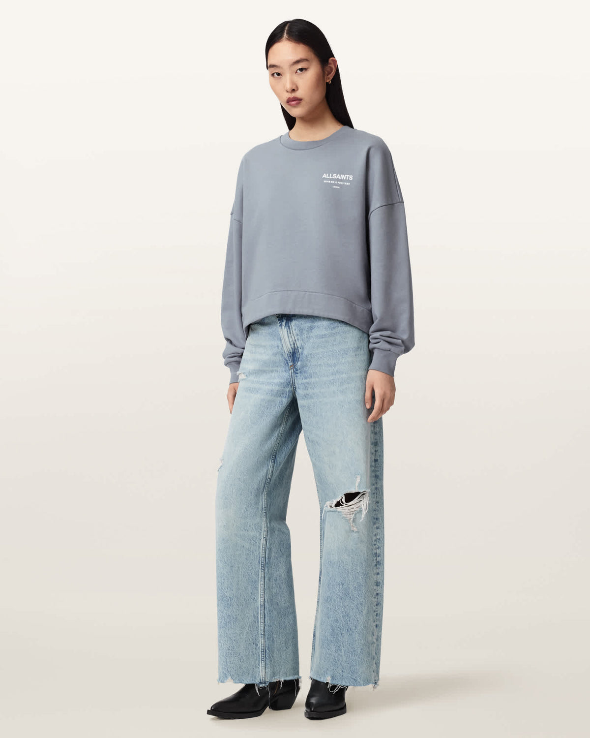 Dreamer Lila Oversized Cotton Sweatshirt QUARRY BLUE