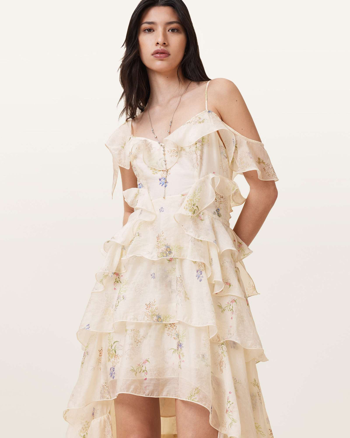 Sienna Ruffled Maxi Dress LACI ECRU WHITE