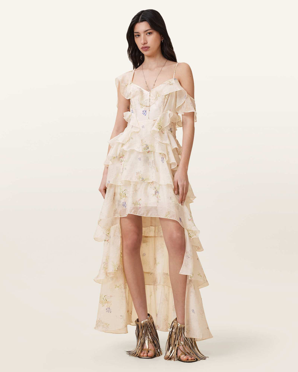 Sienna Ruffled Maxi Dress LACI ECRU WHITE