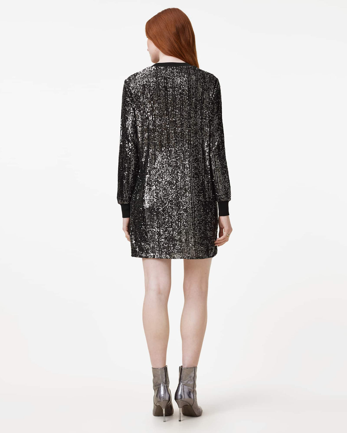 Solstice Long Sleeve Sequin Mini Dress Black