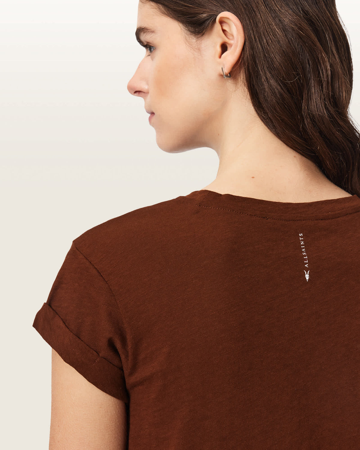 Anna Crew Neck Short Sleeve T-Shirt RUST BROWN