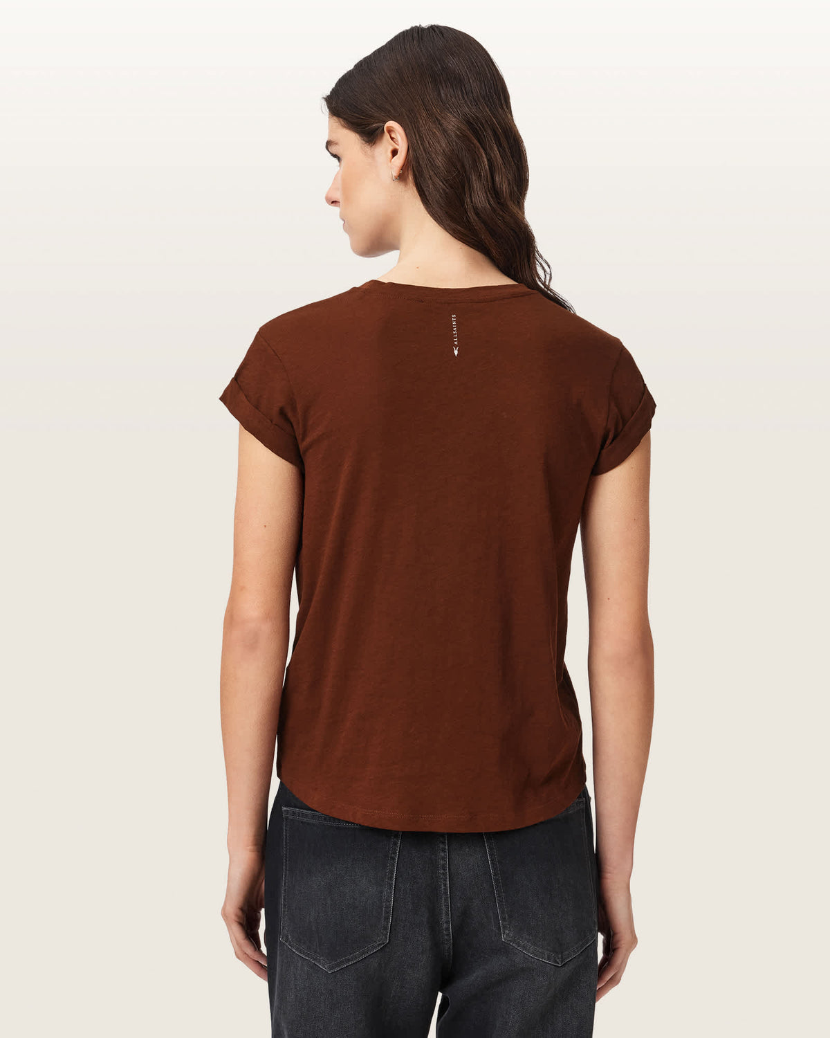 Anna Crew Neck Short Sleeve T-Shirt RUST BROWN