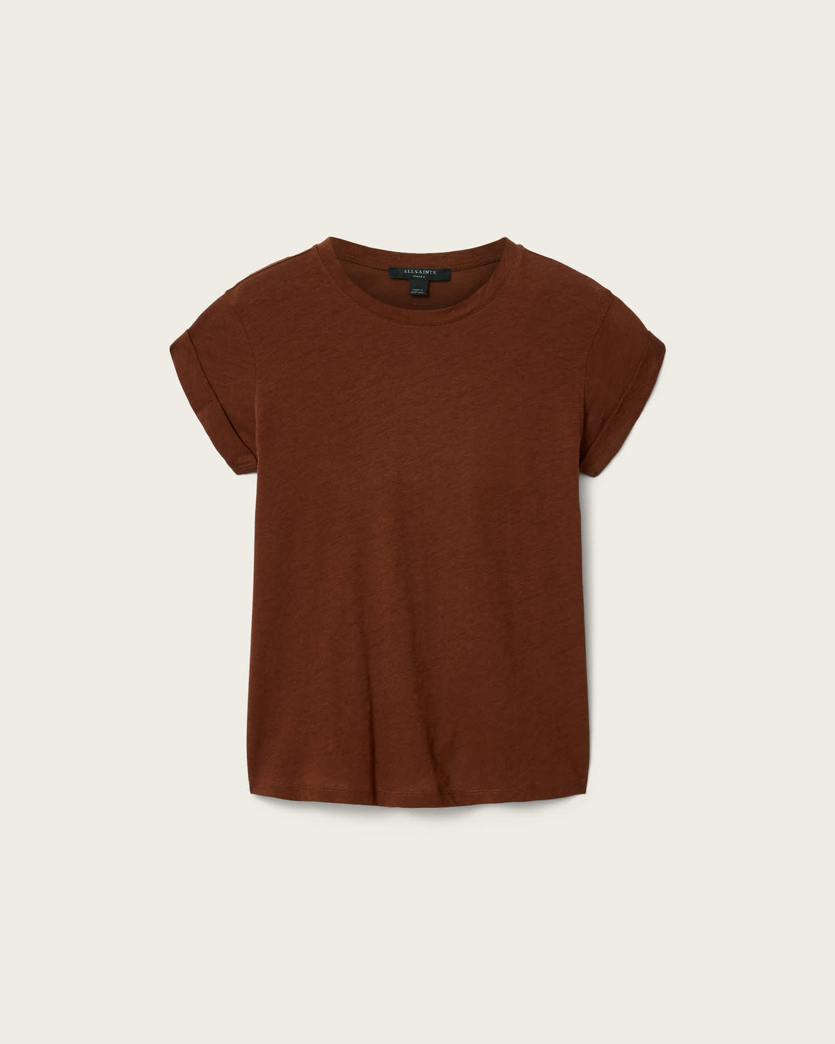 Anna Crew Neck Short Sleeve T-Shirt RUST BROWN