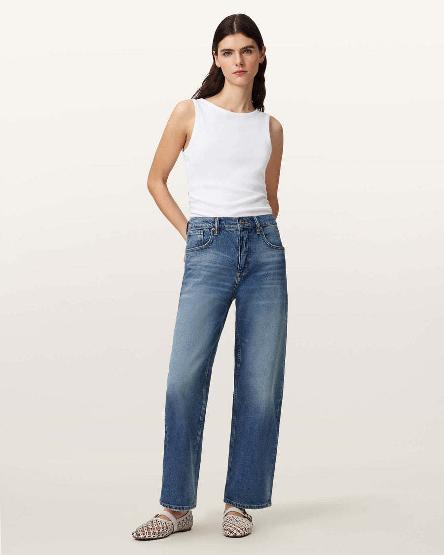 Katarina Boat Neck Slim Fit Tank Top Optic White