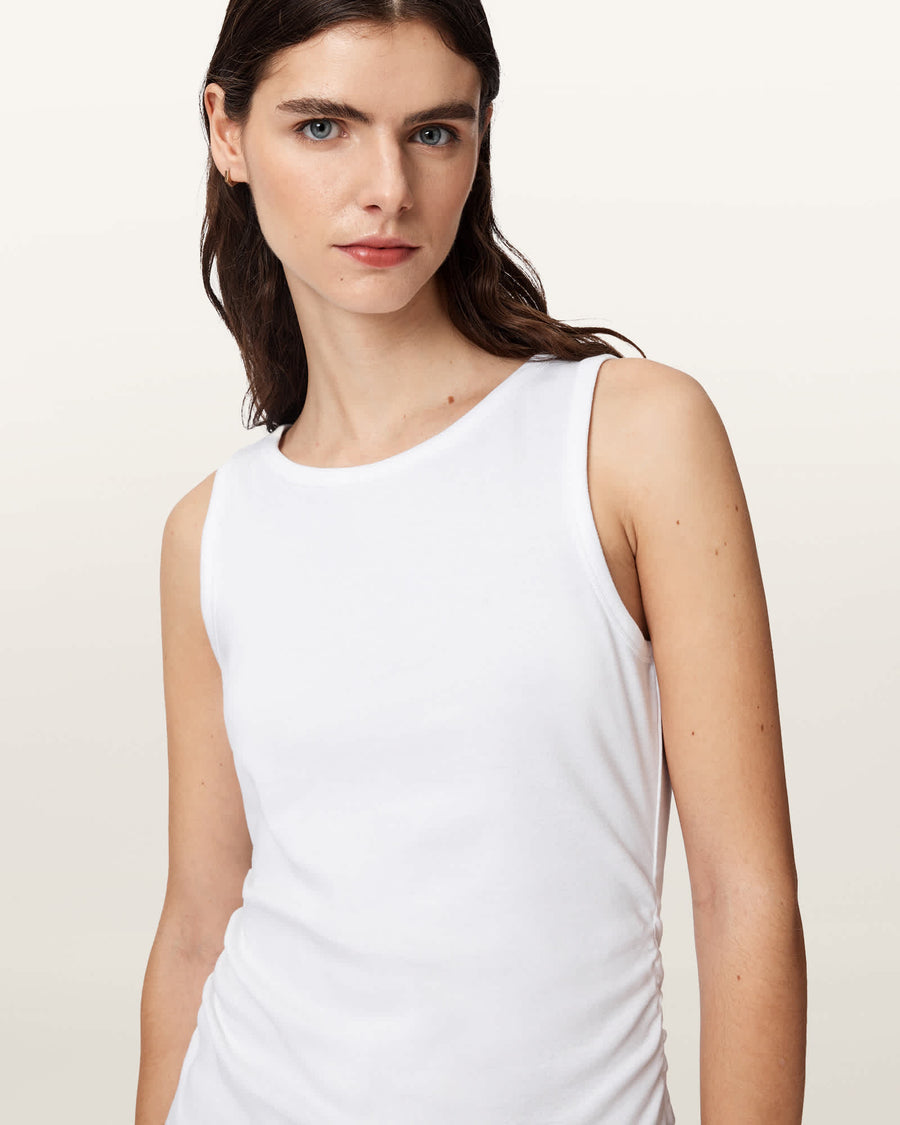Katarina Boat Neck Slim Fit Tank Top Optic White