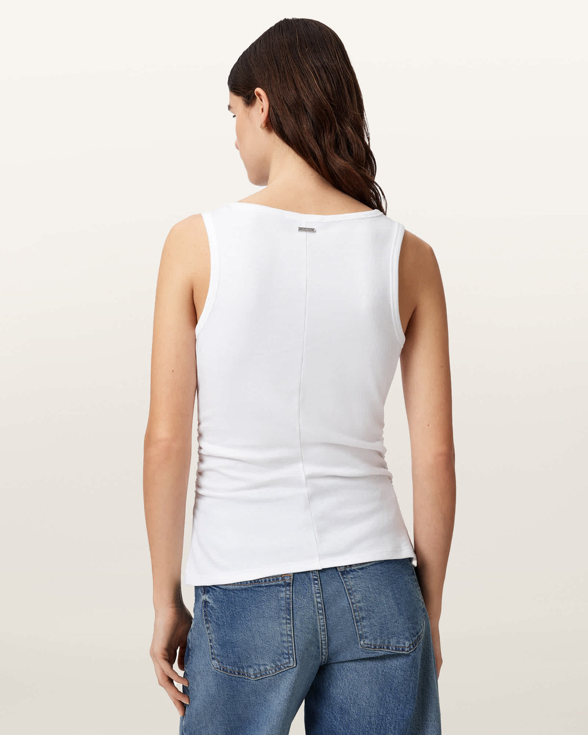 Katarina Boat Neck Slim Fit Tank Top Optic White