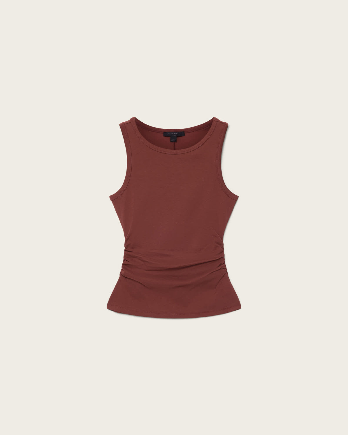 Katarina Boat Neck Slim Fit Tank Top RUST BROWN